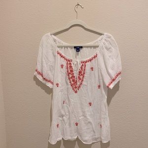 Bandolino short sleeve white blouse